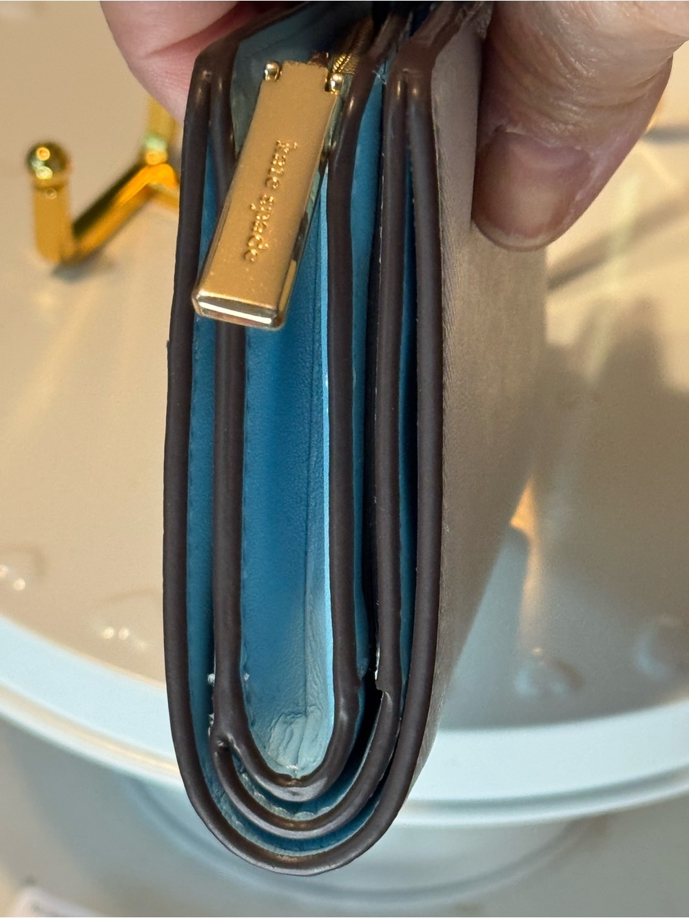 kate spade Two-Tone Leather Wallet EUC and a 3 pack of fashion Earrings NWT - Picture 4 of 13